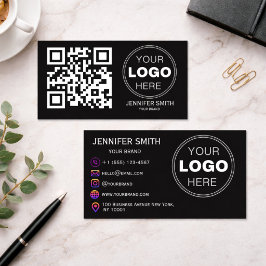 Minimalistisk QR-kod professionell design Visitkort