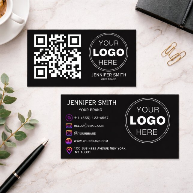 Minimalistisk QR-kod professionell design Visitkort (Minimalist QR Code Professional Design Business Card
)