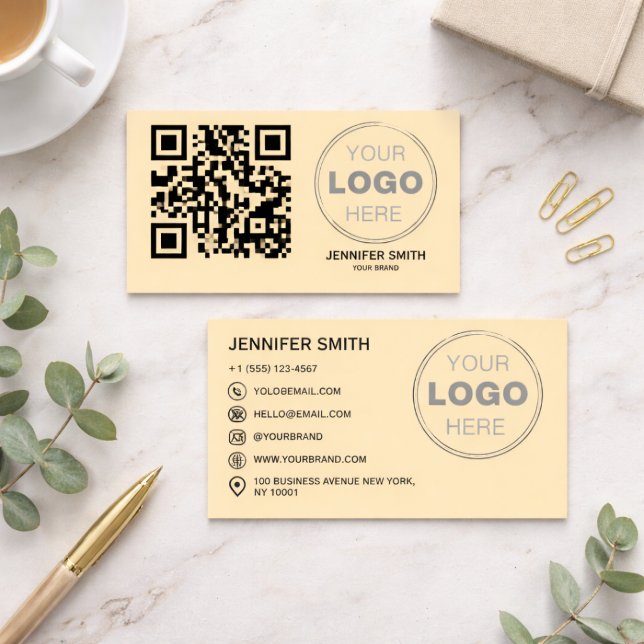 Minimalistisk QR-kod professionell design Visitkort (Minimalist QR Code Professional Design Business Card
)