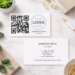 Minimalistisk QR-kod professionell design Visitkort