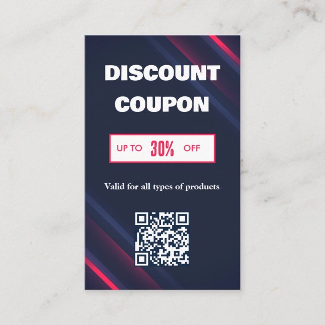 Minimalistisk QR-kod rabattkort Visitkort (Framsida)
