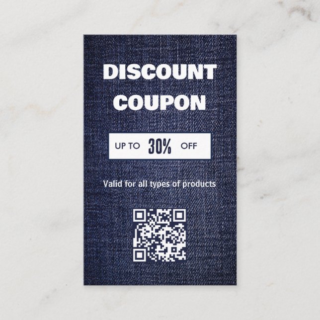 Minimalistisk QR-kod rabattkort Visitkort (Framsida)