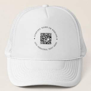 Minimalistisk QR-kod Ren Vit Varumärkesstil Keps