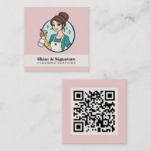 Minimalistisk QR-kod Rosa Städhjälpstjänster