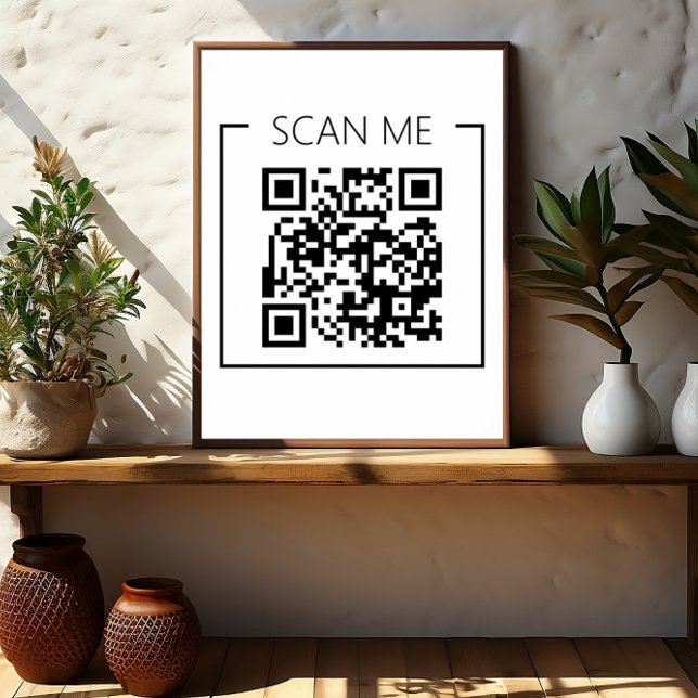 Minimalistisk QR-kod Scan Me Business Poster (Skapare uppladdad)