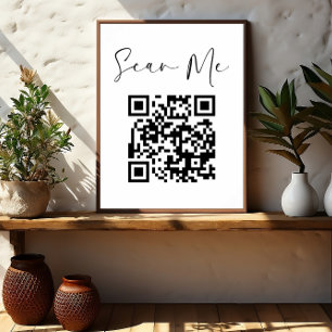 Minimalistisk QR-kod Scan Me Business Poster
