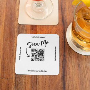 Minimalistisk QR-kod Skanna Mig Företag Design Underlägg Papper Kvadrat