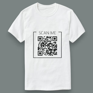 Minimalistisk QR-kod Skanna Mig Företag T Shirt
