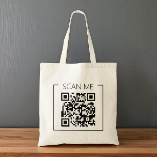 Minimalistisk QR-kod Skanna Mig Företag Tygkasse