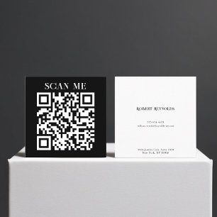Minimalistisk QR-kod Skanna Mig Företagskort Fyrkantigt Visitkort