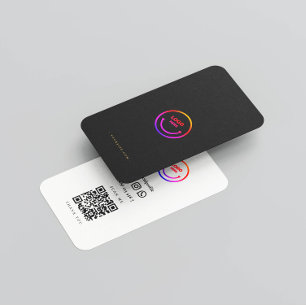 Minimalistisk Qr-kod Social-Professionell Visitkort
