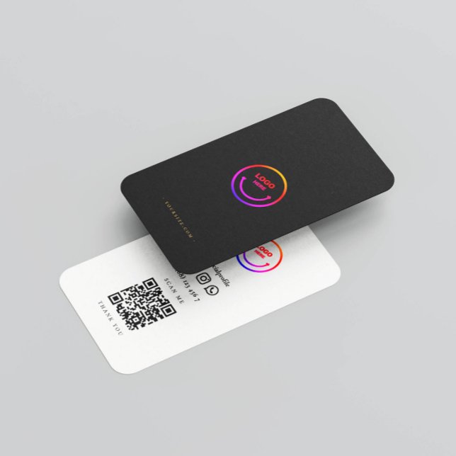 Minimalistisk Qr-kod Social-Professionell Visitkort (Skapare uppladdad)