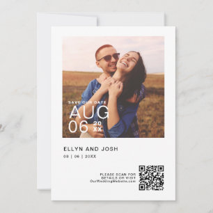 Minimalistisk QR-kod Spara datumet Inbjudningar