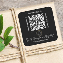 Minimalistisk QR-kod + svart LOGOTYP följer oss!