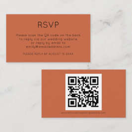 Minimalistisk QR-kod Terracotta Bröllop OSA Tilläggskort