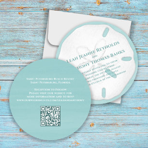Minimalistisk QR-kod, tropisk docka Inbjudningar