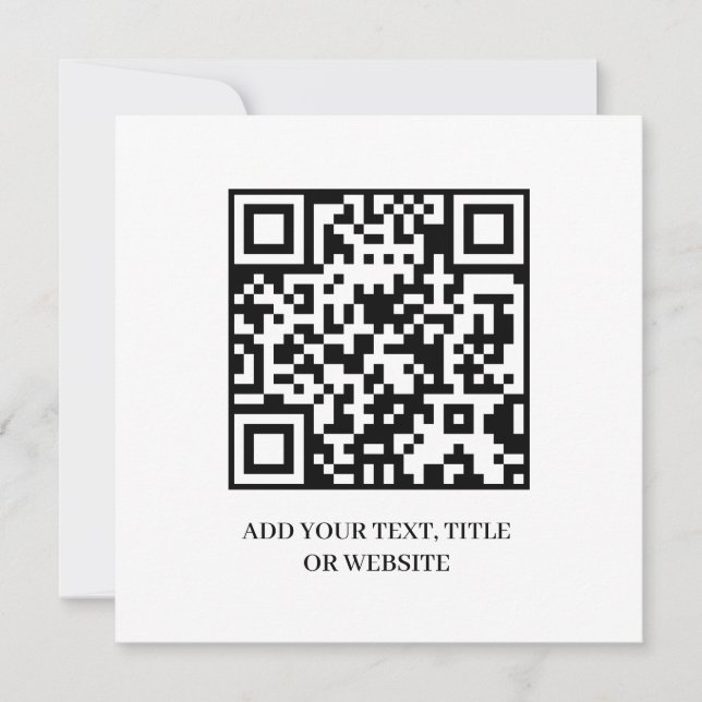 Minimalistisk QR | Modernt anpassat textdesign Inbjudningar (Framsida)