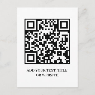 Minimalistisk QR Modernt anpassat textdesign Vykort