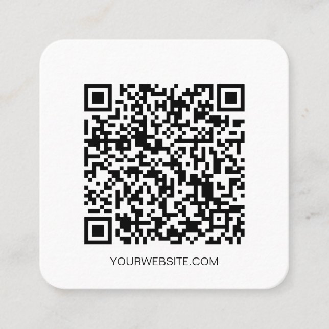 Minimalistisk QR-professionell social-mediekorgen Fyrkantigt Visitkort (Framsida)