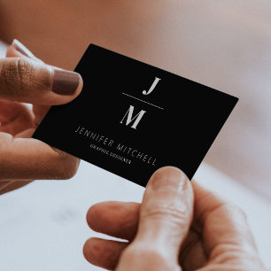 Minimalistisk QR-professionell, svart QR-kod Visitkort