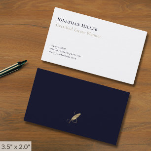 Minimalistisk Quill-Logotyp Visitkort