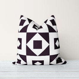 Minimalistisk Quilt Svart & Vit Kuddthrow Kudde