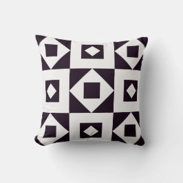 Minimalistisk Quilt Svart & Vit Kuddthrow Kudde