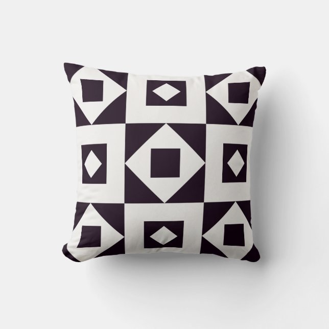 Minimalistisk Quilt Svart & Vit Kuddthrow Kudde (Framsida)