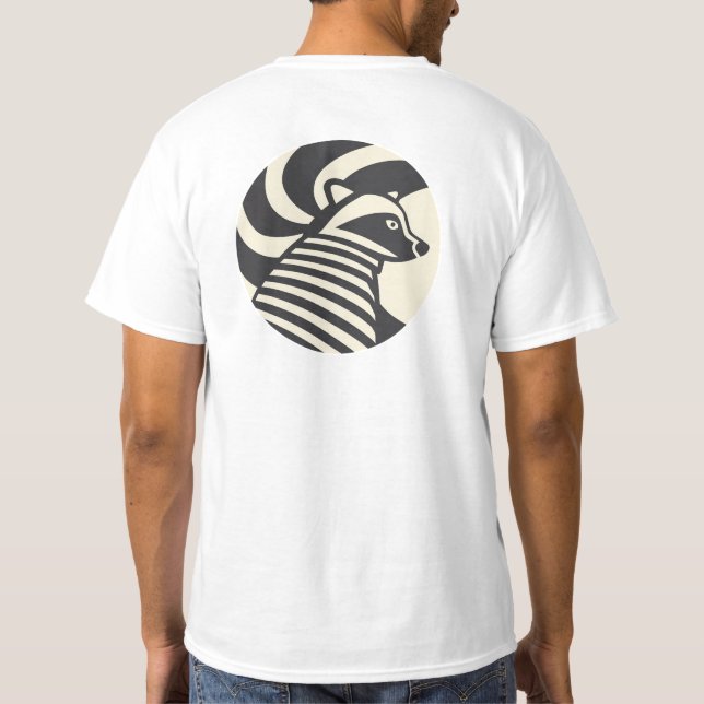Minimalistisk rackoon-grafik T-Shirt | Modern anim (Baksida)