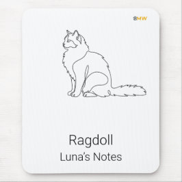 Minimalistisk Ragdoll Katt Anpassat Namn Skrivbord Musmatta