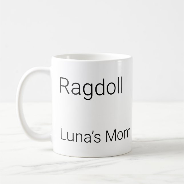Minimalistisk Ragdoll Katt Kaffe Mugg med Anpassat (Vänster)