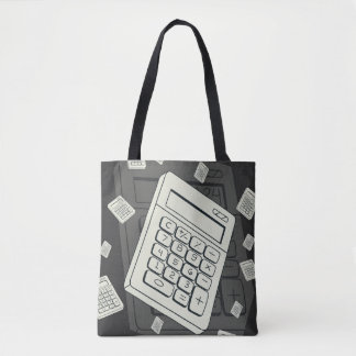 Minimalistisk Räknare och Matematik Mönster Illust Tygkasse