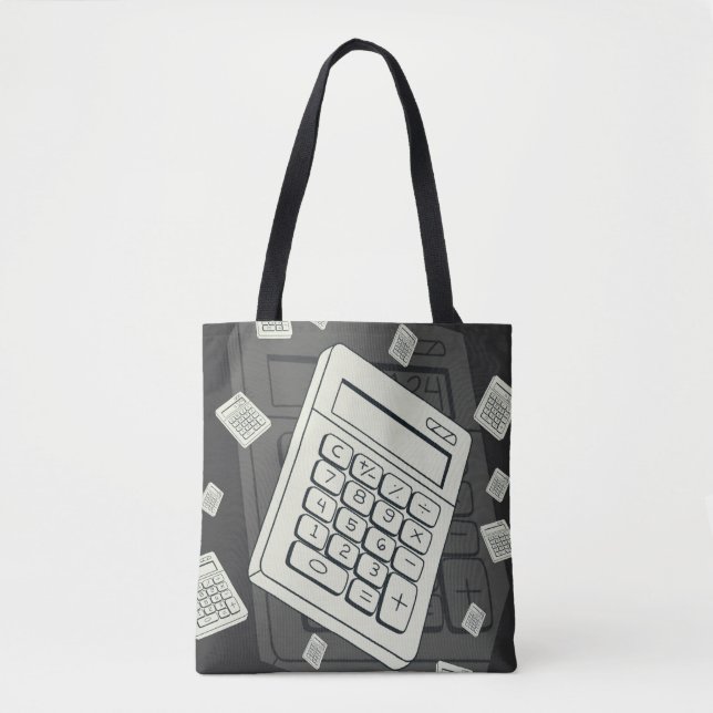 Minimalistisk Räknare och Matematik Mönster Illust Tygkasse (Framsida)
