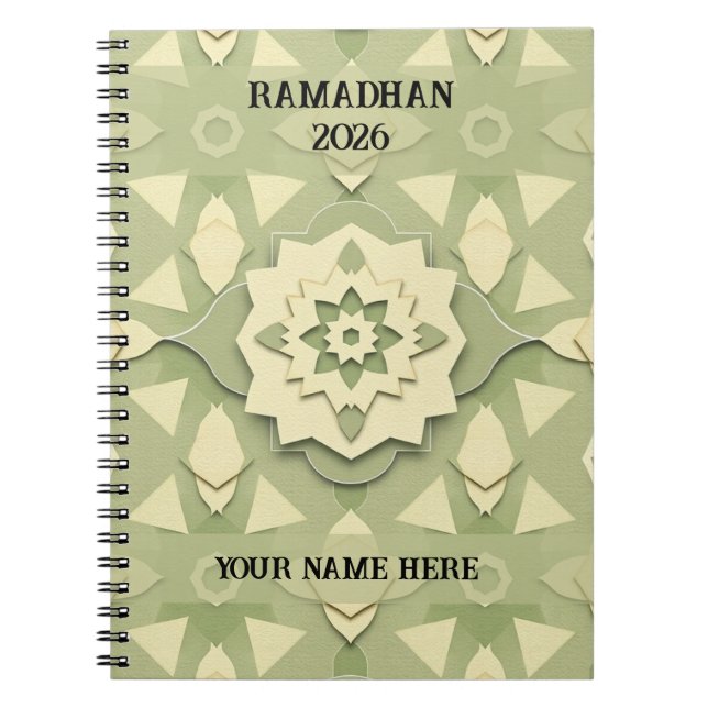 Minimalistisk Ramadan i salvia Anteckningsbok (Framsidan)