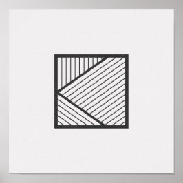 Minimalistisk, rand kvadratisk, svart och vit Post Poster