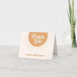 Minimalistisk Ray of Sunshine Boho Baby Shower Tack Kort