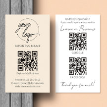 Minimalistisk recensionsförfrågan med QR-kod Chic