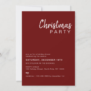 Minimalistisk Red Family Corporate jul Party 2 Inbjudningar