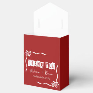 Minimalistisk Red & White Tack Bröllop Presentaskar
