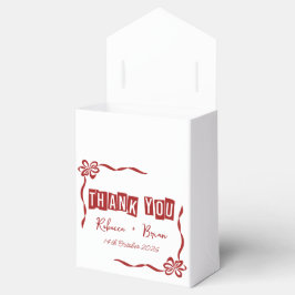 Minimalistisk Red & White Tack Bröllop Presentaskar