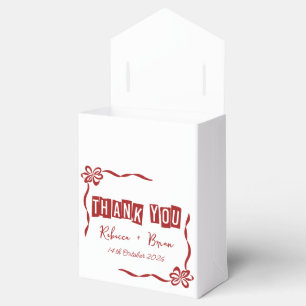Minimalistisk Red & White Tack Bröllop Presentaskar