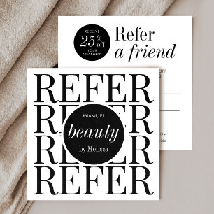 Minimalistisk referens: en liten svartvitt-salon i rabattkort