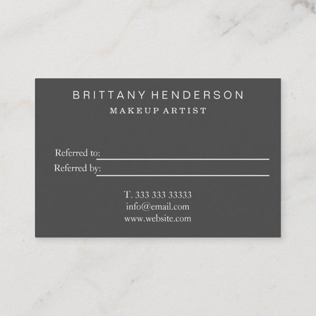 Minimalistisk referens för modern Professionell Visitkort (Baksida)