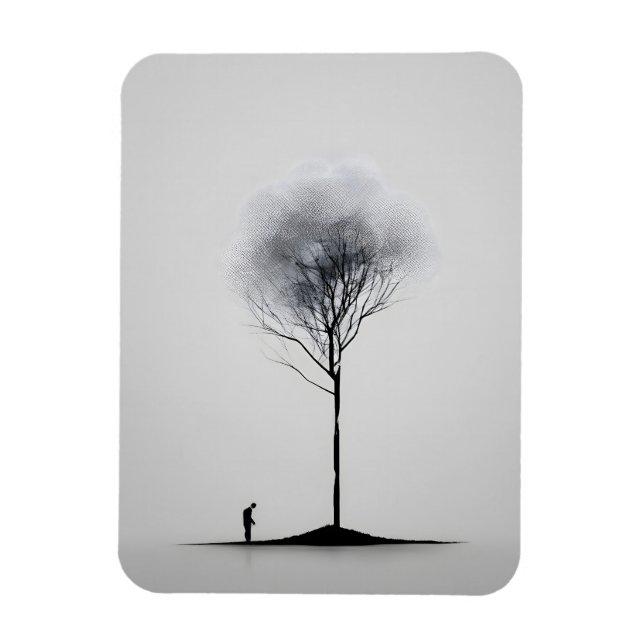 Minimalistisk reflektion, svart och vitt magnet (Vertikal)