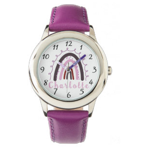 Minimalistisk regnbåge med Personlig Namn Armbandsur