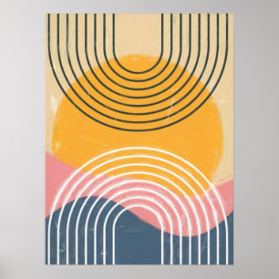 minimalistisk regnbåge sol I Poster