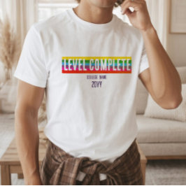 Minimalistisk regnbågsfärgad examensskjorta för kl t shirt