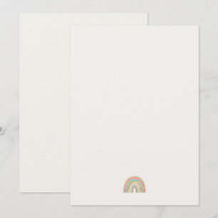 Minimalistisk regnbågsstationeri Modern anteckni Tack Kort