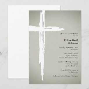 Minimalistisk religiös kristen dop inbjudningar
