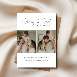 Minimalistisk Religiösa, glad för Guds julfoto Julkort